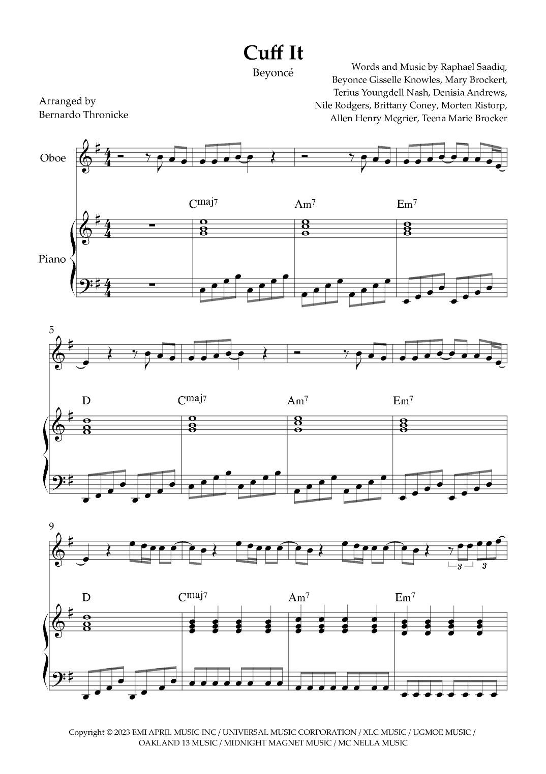 Cuff It (arr. Bernardo Thronicke)