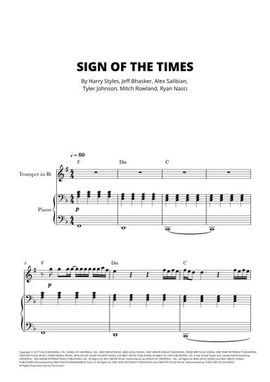 Sign Of The Times (arr. Cadenza Editions)