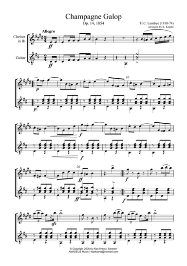 Champagne Galop for clarinet in Bb and guitar (arr. K. Krantz)