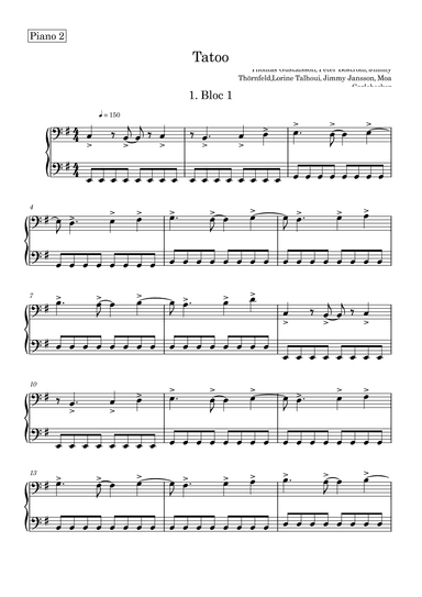 Tattoo (arr. Harvus Sylvain)