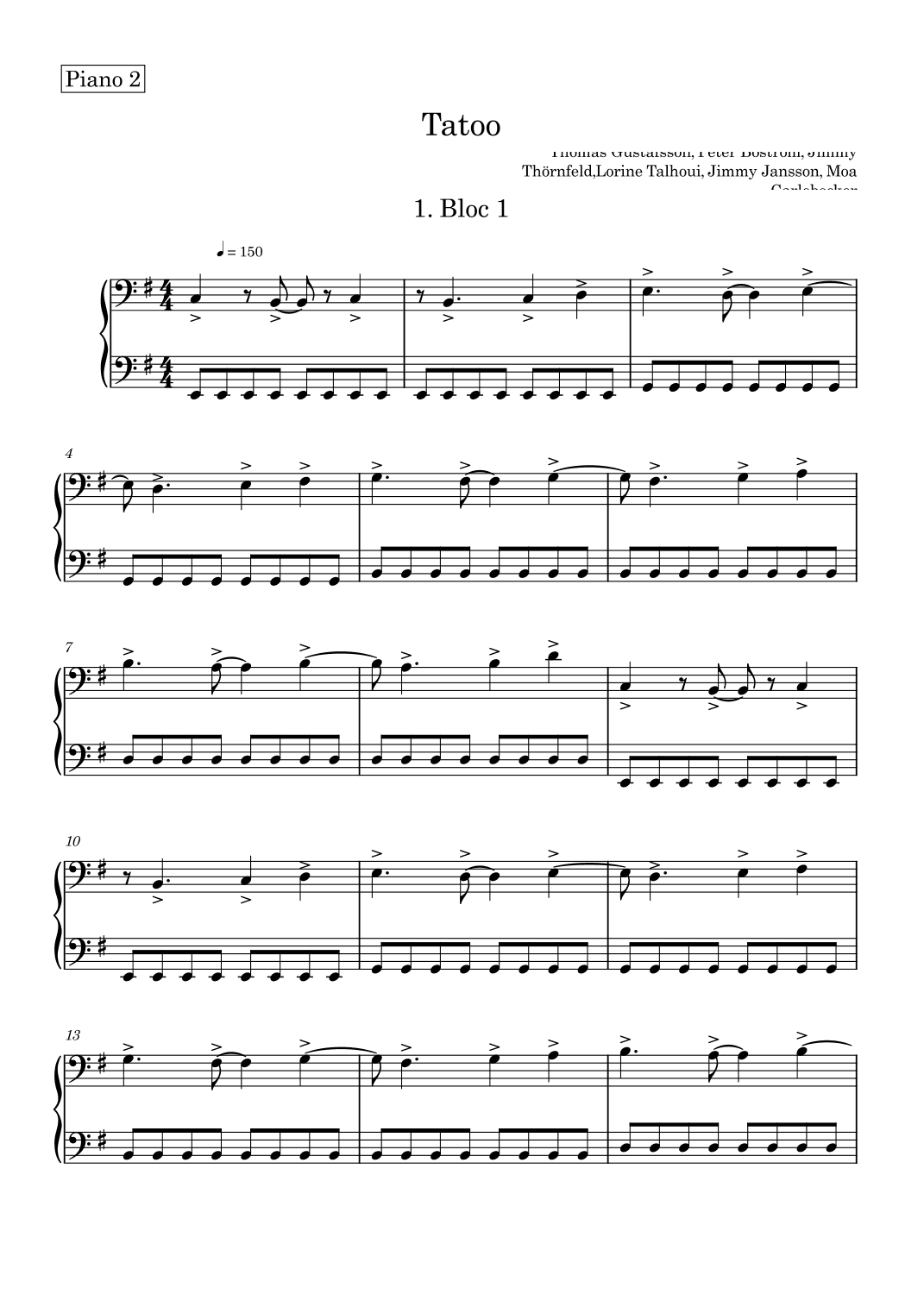 Tattoo (arr. Harvus Sylvain)