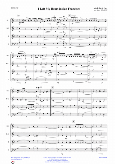 I Left My Heart In San Francisco (arr. Josef STASTNY)