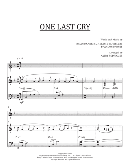 One Last Cry (arr. Naldy Rodriguez)