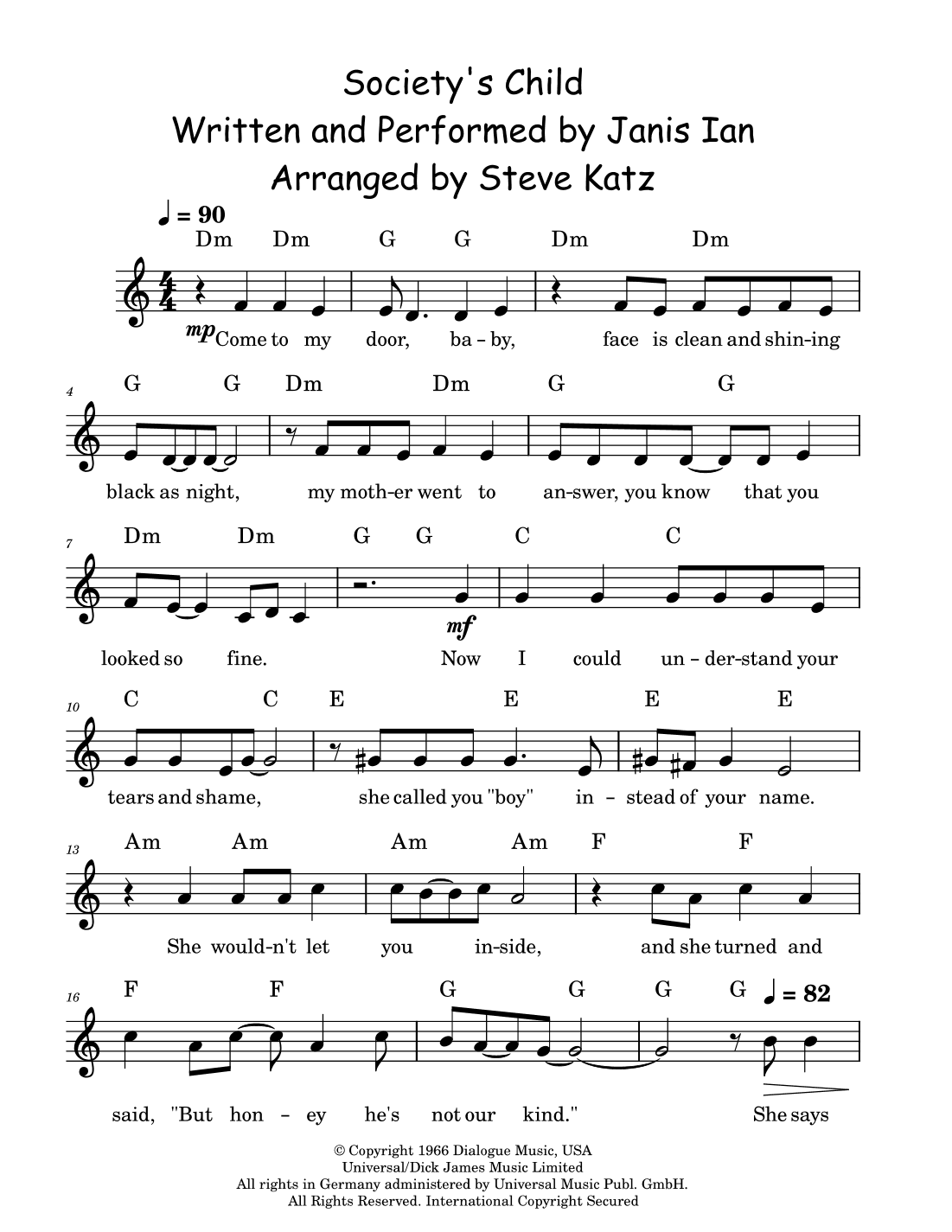 Society's Child (arr. Steve Katz)