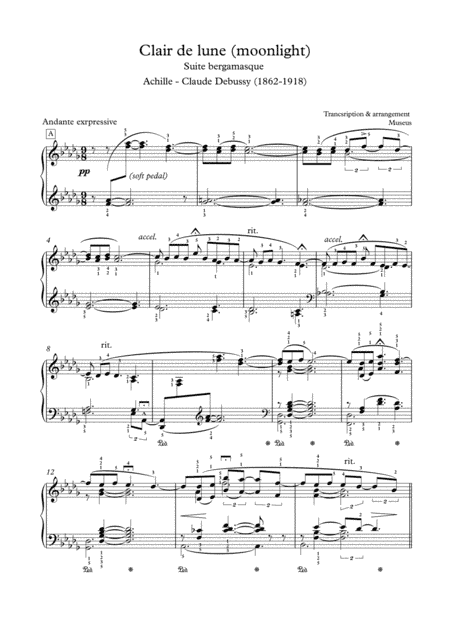 Clair de Lune (arr. PianoSheetNow)