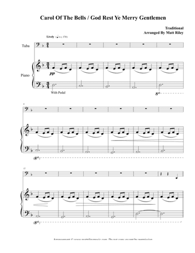 Carol of the Bells / God Rest Ye Merry Gentlemen – Tuba (arr. www.mattrileymusic.com)