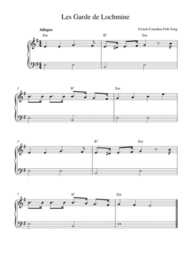 Les Garde de Lochmine (easy piano solo with chords) (arr. Kaiserin Rebecca)