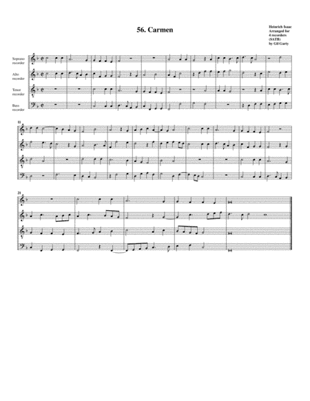 56. Carmen in F a4 (arrangement for 4 recorders) (arr. Gil Garty)