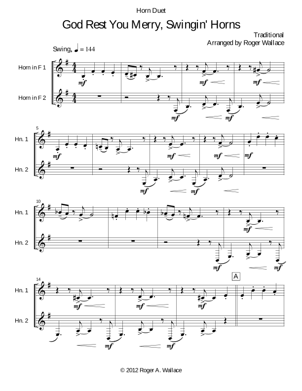 God Rest You Merry, Gentlemen (arr. Roger Wallace)