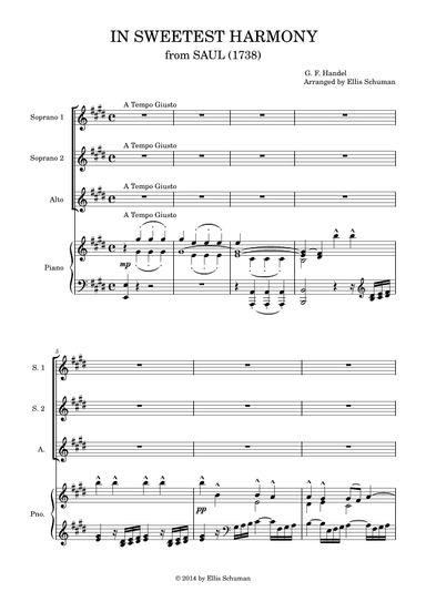 In Sweetest Harmony (from Saul) (arr. Ellis Schuman)