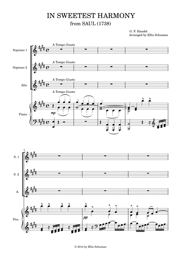 In Sweetest Harmony (from Saul) (arr. Ellis Schuman)