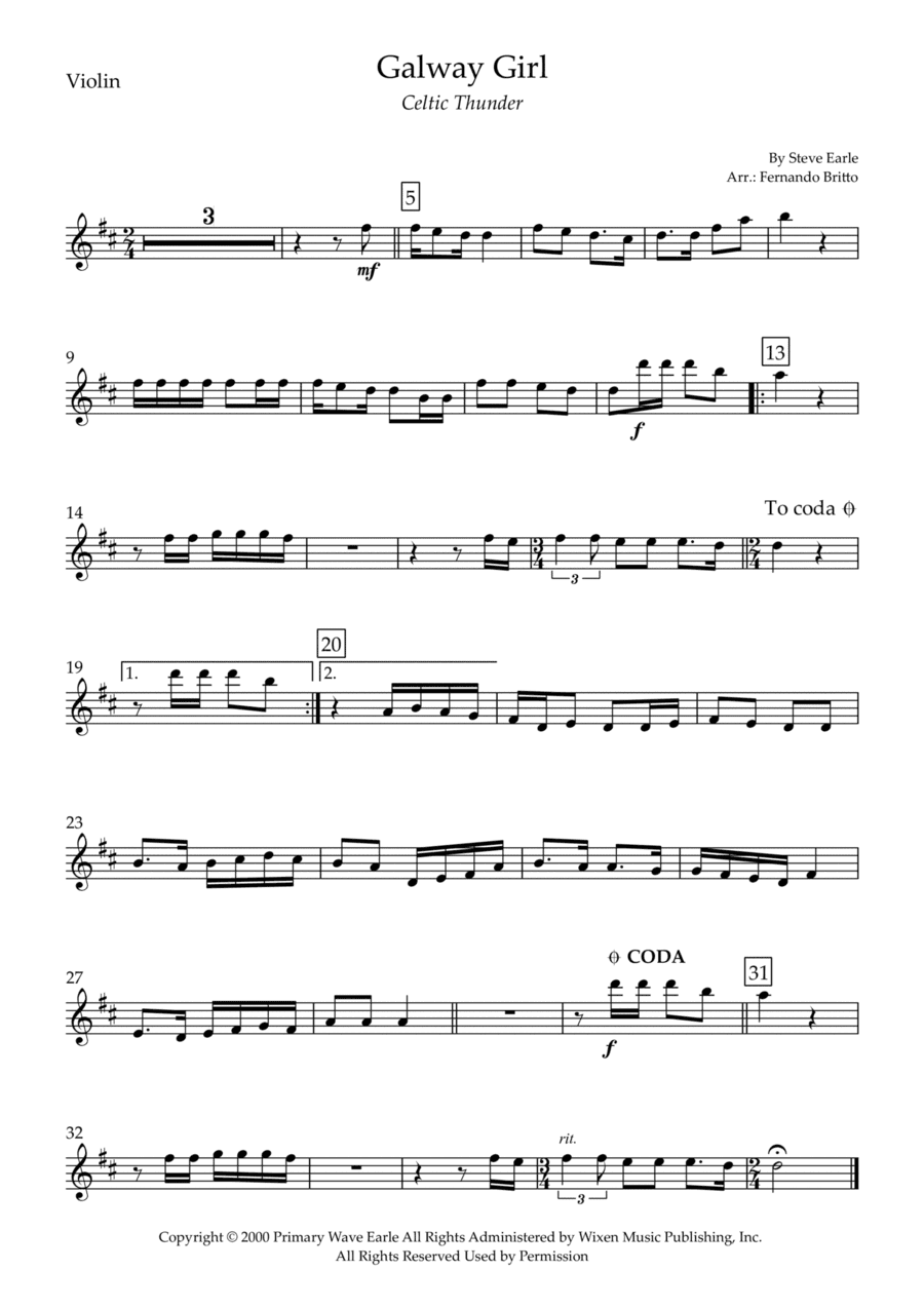 Galway Girl (arr. Fernando Britto)