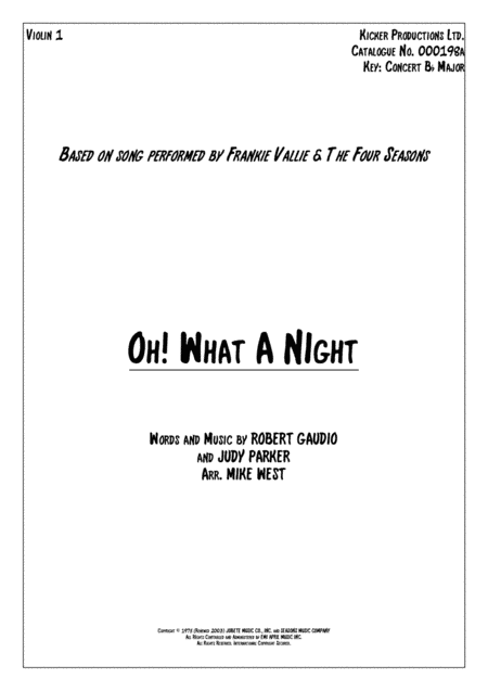 December 1963 (oh, What A Night) (arr. Mike West)