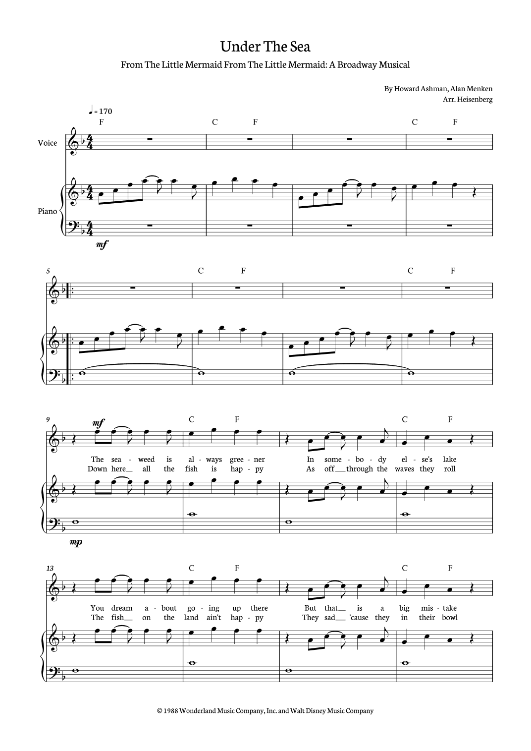 Under The Sea (arr. Heisenberg)