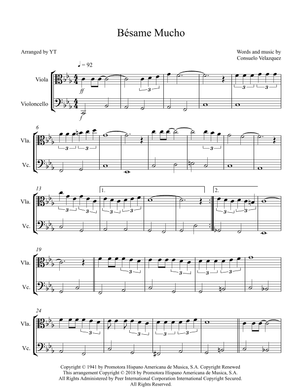 Bésame Mucho (arr. YT)