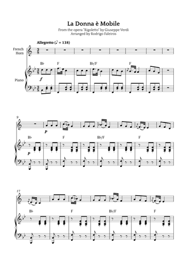 La Donna è Mobile (arr. Rodrigo Faleiros)