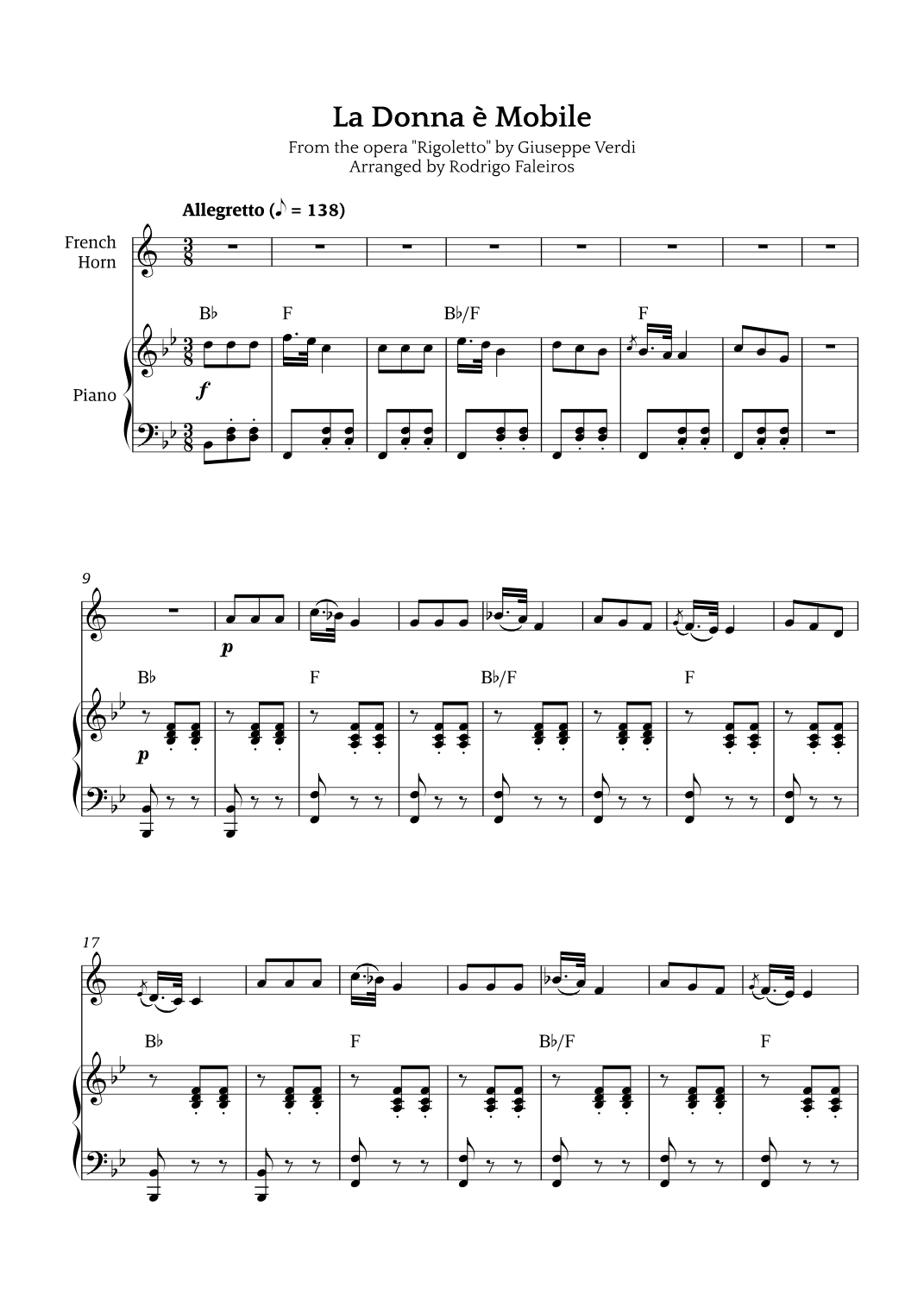 La Donna è Mobile (arr. Rodrigo Faleiros)