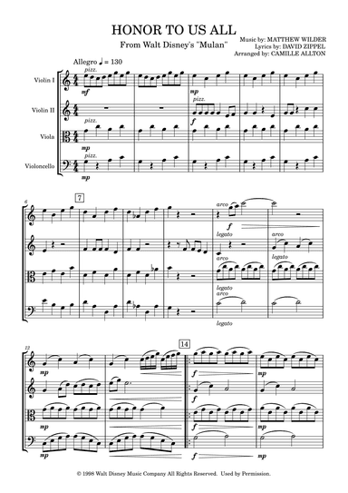 Honor To Us All (arr. Camille Allton)