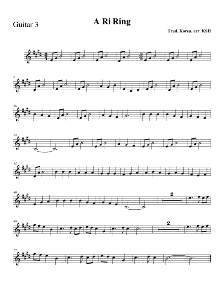 A Ri Rang: Guitar Part 3 (arr. Kevin S. Hart)