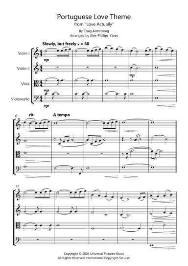 Portuguese Love Theme (arr. Alex Phillips-Yates)