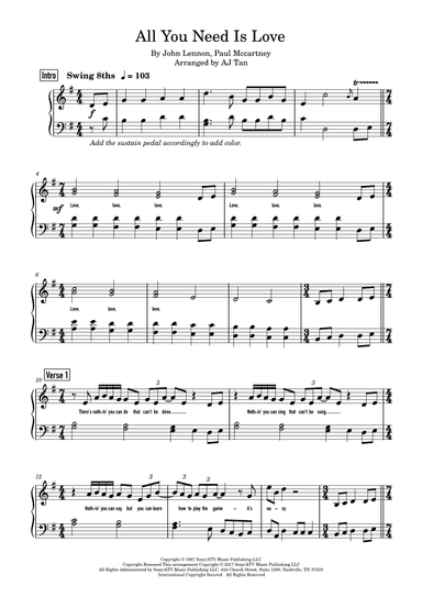 All You Need Is Love (arr. AJ Tan)