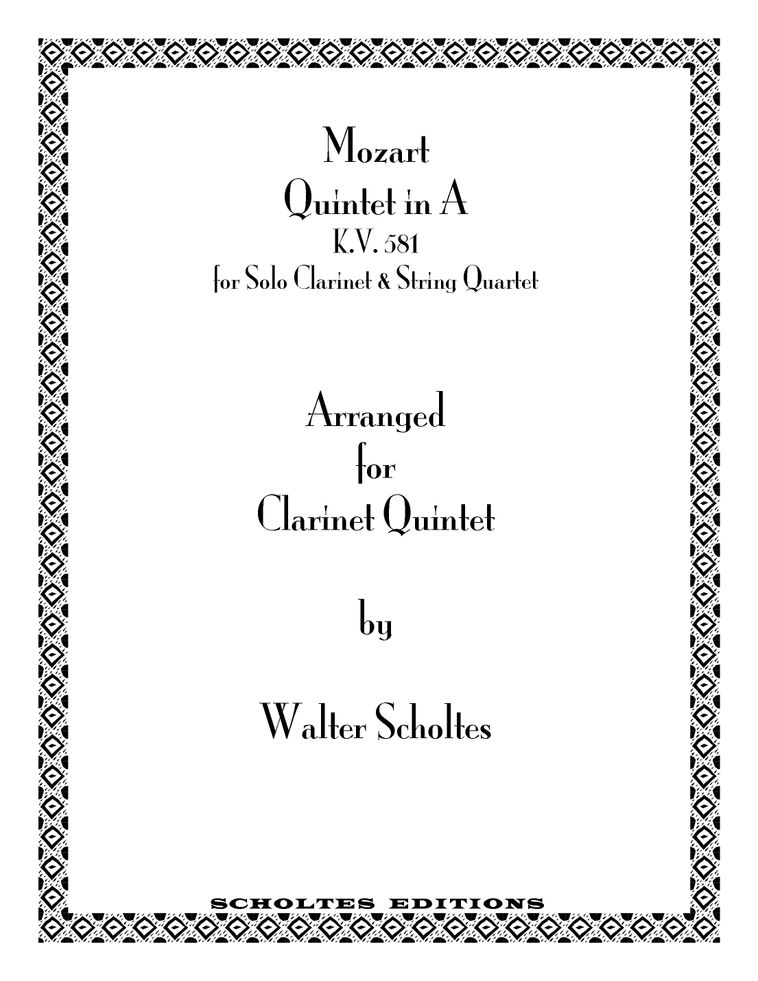 Mozart Clarinet Quintet (arr. Walter Scholtes)