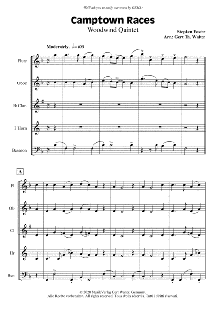 Camptown Races (arr. Gert Th. Walter)