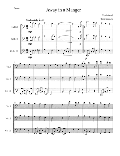 Away in a Manger for Cello Trio (arr. Tom Strauch)