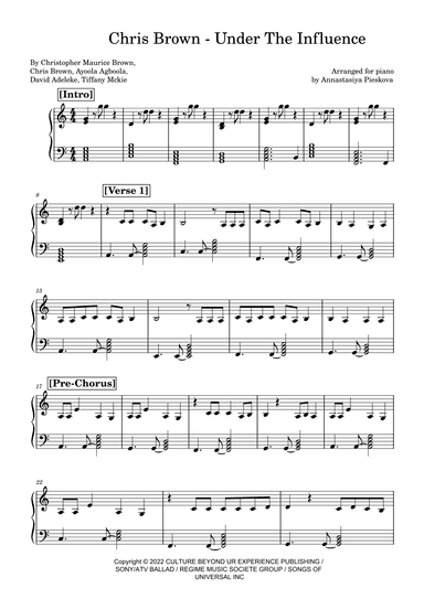 Under The Influence (arr. Annastasiya Pieskova)