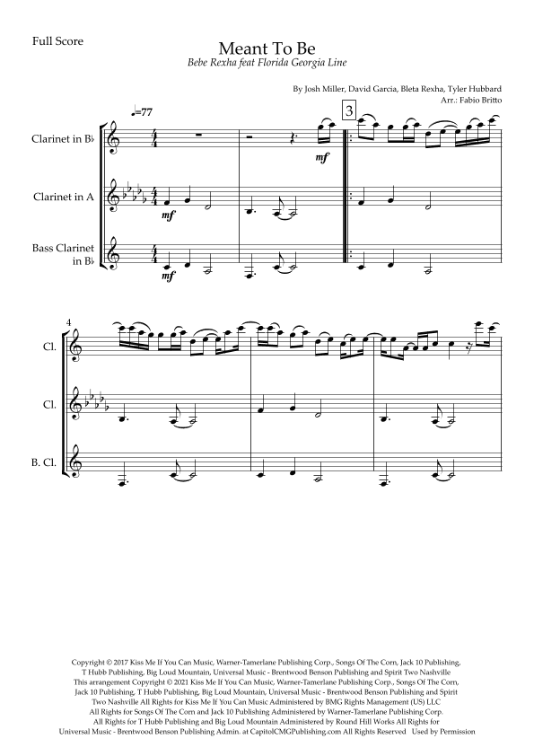 Meant To Be (arr. Fabio Britto)