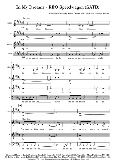 In My Dreams (arr. Don Staffin)