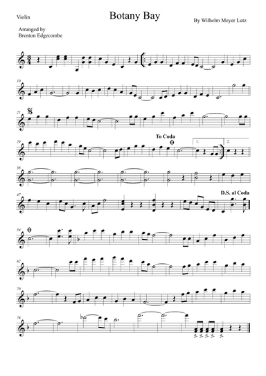 Botany Bay (Bound for Botany Bay) (arr. Adelaide String Duo)