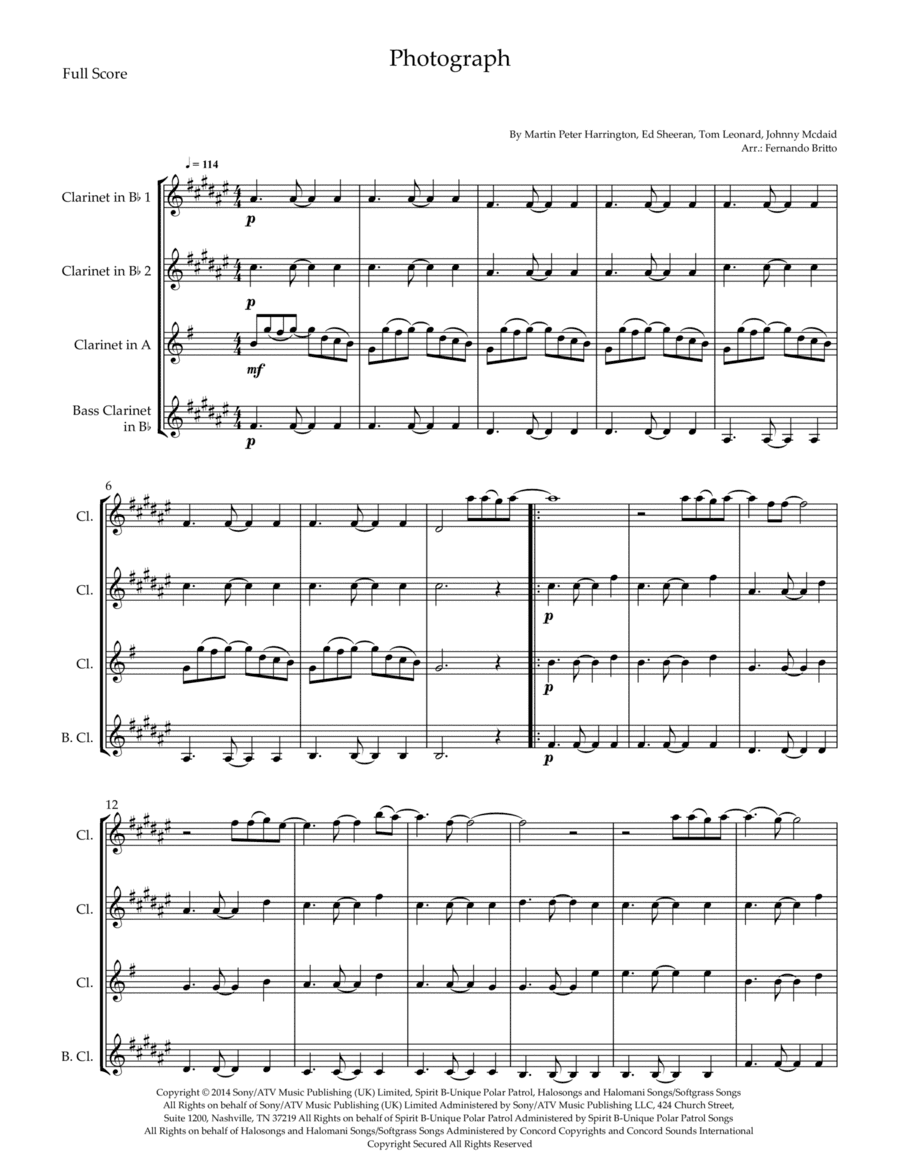 Photograph (arr. Fernando Britto)