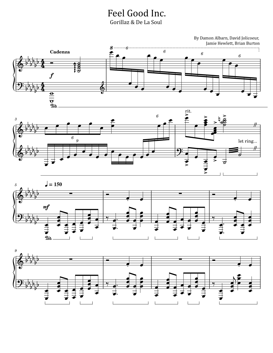 Feel Good Inc (arr. poon)