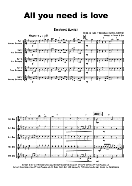 All You Need Is Love (arr. Thomas Graf)