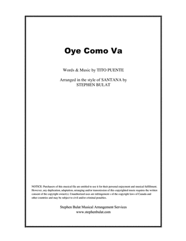 Oye Como Va (arr. Stephen Bulat)