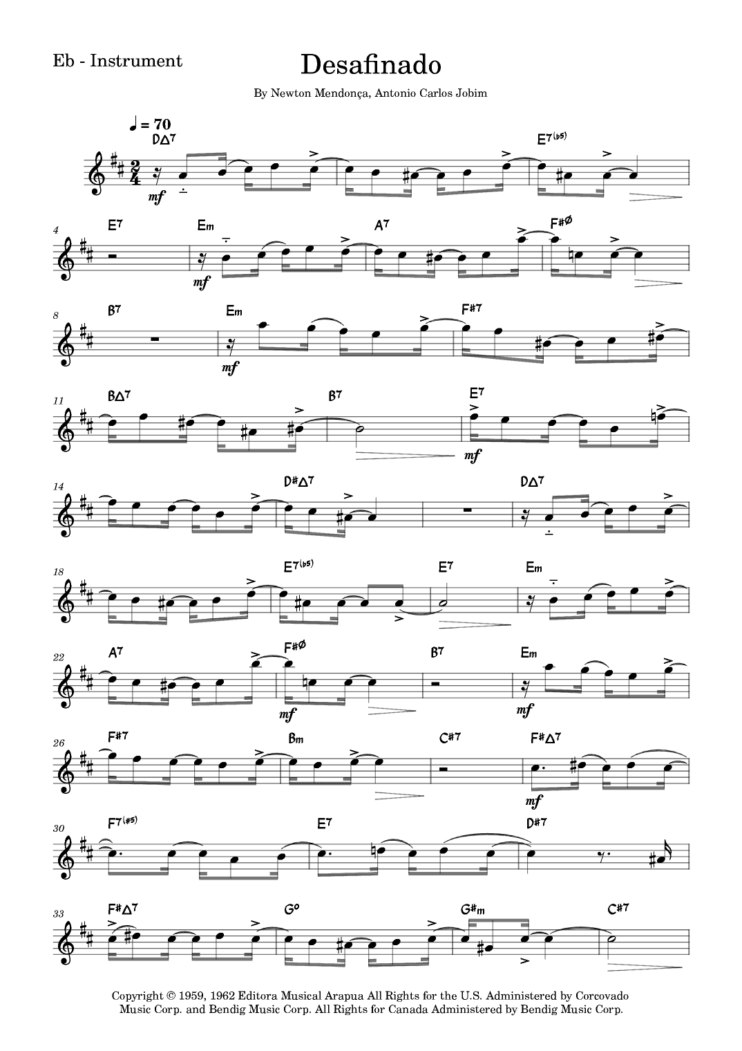 Desafinado (arr. Fabio Eduardo de Oliveira)