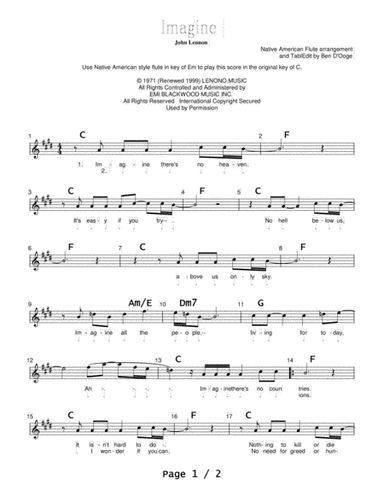 Imagine (arr. Ben D'Ooge)