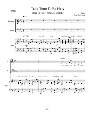 Take Time To Be Holy (SLANE) (arr. Gene Roberson)