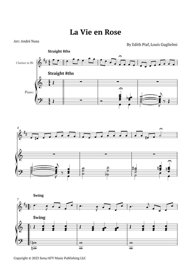 La Vie En Rose (arr. André Nusa)