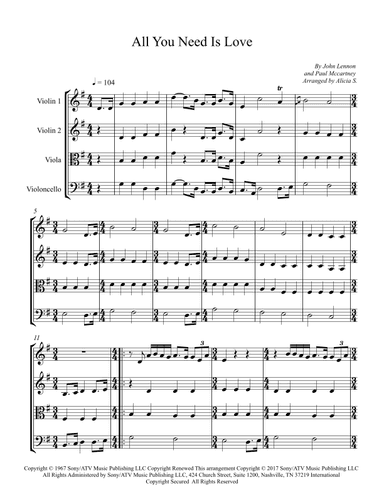 All You Need Is Love (arr. Alicia S.)