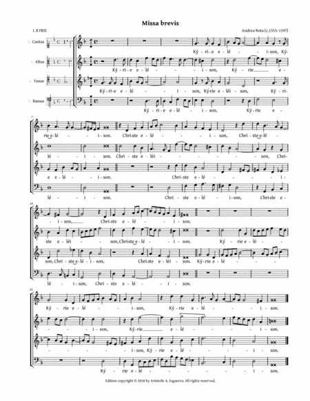 Missa brevis (Rota) (arr. Aristotle A. Esguerra)
