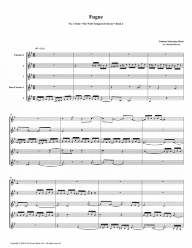 Fugue 04 from Well-Tempered Clavier, Book 2 (Clarinet Quintet) (arr. Richard Byrnes)