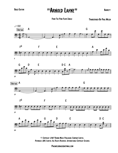 Arnold Layne (arr. P Welsh)
