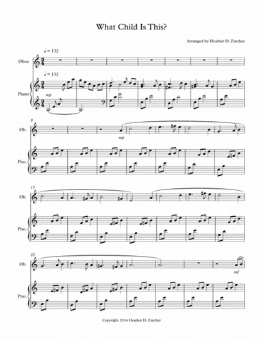 What Child Is This? - Oboe Solo (arr. Heather D. Zurcher)