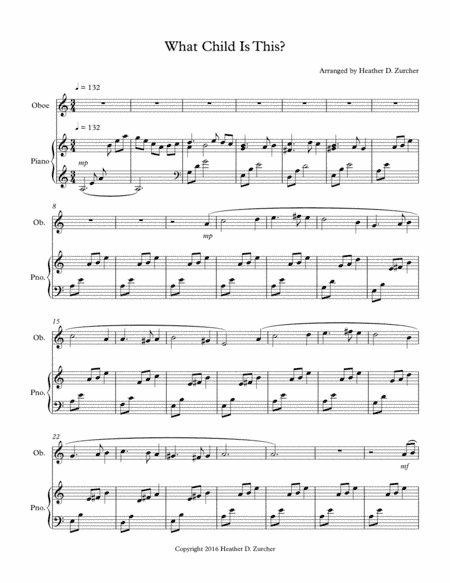 What Child Is This? - Oboe Solo (arr. Heather D. Zurcher)