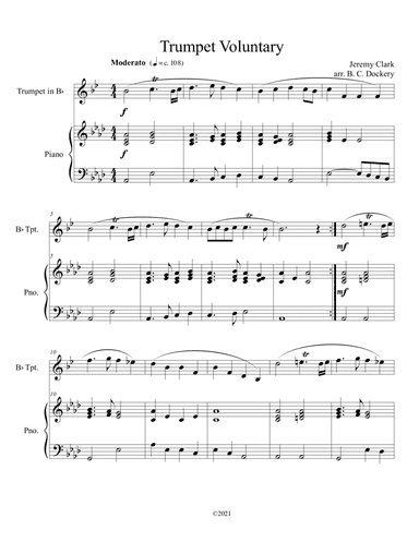Trumpet Voluntary (Trumpet Solo) with piano accompaniment (arr. B. C. Dockery)