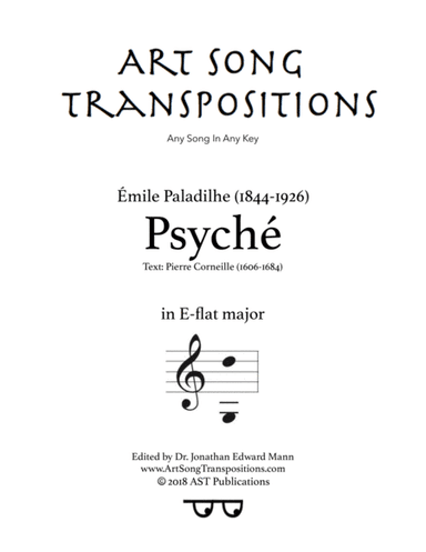PALADILHE: Psyché (transposed to E-flat major) (arr. ArtSongTranspositions.com)