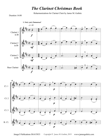 Guthrie: The Clarinet Choir Christmas Book (arr. James M. Guthrie, ASCAP)