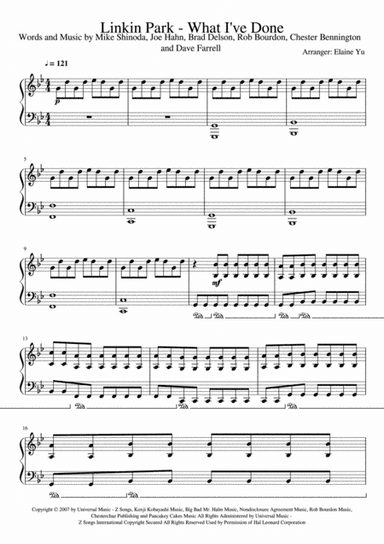 What I've Done (arr. Elaine Yu)